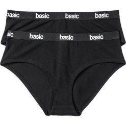 Figi "panty" (2 pary), bawełna organiczna bonprix 2x czarny. Czarne figi bonprix, bez wzorów, z bawełny. Za 35.98 zł.