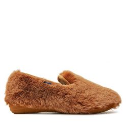Kapcie Scholl. Brązowe obuwie domowe Scholl, bez wzorów, bez zapięcia. Za 269.99 zł.