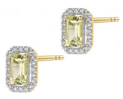 Kolczyki z żółtego złota z diamentami i kwarcami Lemon - próba 585. Żółte kolczyki Apart, z diamentem, złote. Za 2,359.00 zł.