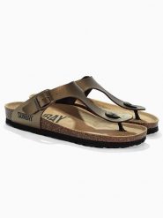 Sunbay Japonki "Camelia" w kolorze złotym rozmiar: 41. Żółte klapki Sunbay, bez wzorów, z otwartym noskiem, bez obcasa. Za 188.85 zł.