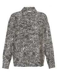 MOSS COPENHAGEN Koszula "Amabella" w kolorze czarno-kremowym rozmiar: M/L. Brązowe koszule Moss Copenhagen, l, bez wzorów, z wiskozy, bez kołnierzyka, bez ramiączek. Za 79.21 zł.
