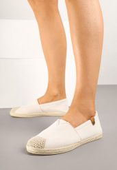 Beżowe Espadryle ze Zdobieniami z Plecionki i Elastyczną Wstawka Nelithae. Brązowe espadryle Born2be, z aplikacjami, bez obcasa, bez zapięcia. W wyprzedaży za 42.49 zł.