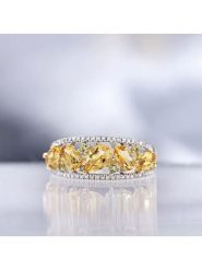 CARATELLI Złoty pierścionek "Olivines" z diamentami rozmiar: 58. Pomarańczowe pierścionki CARATELLI, z cytrynem, złote. Za 1,796.99 zł.