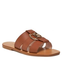 Klapki Liu Jo. Brązowe klapki Liu Jo, bez wzorów, bez obcasa. Za 339.99 zł.