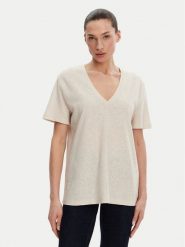 ACCESS FASHION T-Shirt 53-2148-611 Beżowy Regular Fit. Brązowe t-shirty ACCESS FASHION, xl, bez wzorów, z bawełny, bez kołnierzyka, bez ramiączek. Za 159.99 zł.