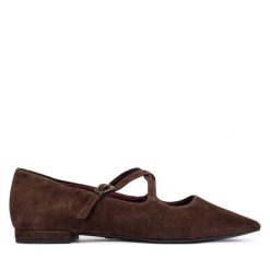 Baleriny Tamaris. Brązowe baleriny Tamaris, bez wzorów, bez obcasa. Za 324.99 zł.