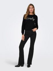 ONLY Bluza w kolorze czarnym rozmiar: L. Czarne bluzy Only, l, bez wzorów, bez kaptura. Za 74.81 zł.