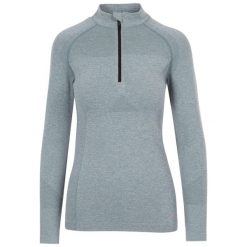 Top Sportowy Damski Pelina Suwak Do Połowy, Z Długim Rękawem. Niebieskie swetry Trespass, xs, bez wzorów, bez ramiączek. Za 127.99 zł.