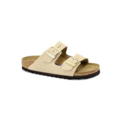 Sandały Birkenstock Arizona Sfb Skóra Nubukowa Damskie. Brązowe sandały Birkenstock, bez wzorów, z nubiku, bez obcasa, bez zapięcia. Za 882.00 zł.