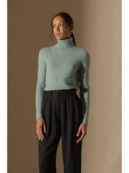 Perfect Cashmere Kaszmirowy golf "Ashley" w kolorze miętowym rozmiar: M. Niebieskie golfy Perfect Cashmere, m, bez wzorów, z kaszmiru, bez ramiączek. Za 330.20 zł.