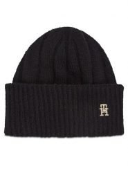 Tommy Hilfiger Czapka Th Timeless Beanie AW0AW15307 Czarny. Czarne czapki TOMMY HILFIGER, bez wzorów, z syntetyku. Za 369.99 zł.
