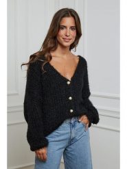 L'armoire de Suzette Kardigan w kolorze czarnym rozmiar: 38/40. Czarne kardigany L'armoire de Suzette, l, bez wzorów, ze splotem. Za 161.73 zł.