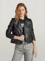 G-Star Kurtka skórzana w kolorze czarnym rozmiar: L. Czarne kurtki G-Star, l, bez wzorów, ze skóry, bez kaptura. Za 651.13 zł.