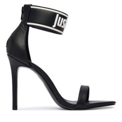 Sandały Just Cavalli. Czarne sandały Just Cavalli, bez wzorów, bez obcasa, na szpilce, bez zapięcia. Za 896.99 zł.