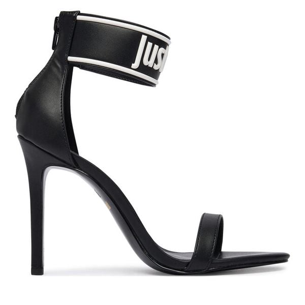 Sandały Just Cavalli. Czarne sandały Just Cavalli, bez wzorów, bez obcasa, na szpilce, bez zapięcia. Za 558.99 zł.