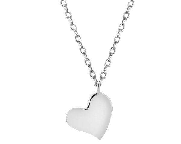 Naszyjnik srebrny - serce. Szare naszyjniki Apart, srebrne. W wyprzedaży za 118.30 zł.