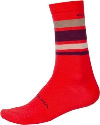 Skarpetki w paski Endura BaaBaa Merino. Czerwone skarpety ENDURA, bez wzorów, z wełny. Za 219.99 zł.