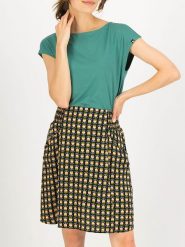 Blutsgeschwister Spódnica w kolorze czarno-żółtym rozmiar: M. Czarne spódnice Blutsgeschwister, na imprezę, m, bez wzorów, z wiskozy, klasyczne, midi, rozkloszowane. Za 170.95 zł.