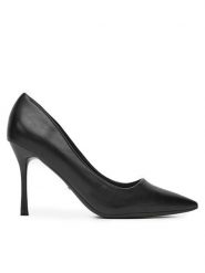 DeeZee Szpilki BK-8328 Czarny. Czarne szpilki DeeZee, bez wzorów, z materiału, bez obcasa, na szpilce, bez zapięcia. Za 129.99 zł.