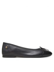 Tommy Hilfiger Baleriny Toe Cap Leather Ballerina FW0FW08759 Czarny. Czarne baleriny TOMMY HILFIGER, bez wzorów, ze skóry, bez obcasa. Za 439.99 zł.