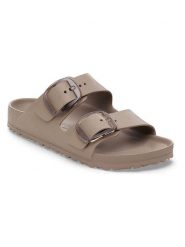 Birkenstock Klapki "Arizona Big Buckle" w kolorze szarobrązowym rozmiar: 41. Brązowe klapki Birkenstock, bez wzorów, z otwartym noskiem, bez obcasa. Za 239.95 zł.