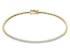 Bransoletka z żółtego złota z brylantami - 19 cm - 0,23 ct - próba 585. Żółte bransoletki Apart, z brylantem, złote. Za 7,390.00 zł.