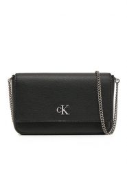 Calvin Klein Jeans Torebka Minimal Monogram Ew Flap Ph/Cb19 LV04K1027G Czarny. Czarne torebki klasyczne Calvin Klein Jeans, bez wzorów, z jeansu, bez dodatków. Za 209.99 zł.