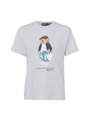 Polo Ralph Lauren Koszulka damska Kobiety Bawełna (100%) szary nadruk, XL. Szare koszulki polo Polo Ralph Lauren, xl, z aplikacjami, z bawełny, bez kołnierzyka, bez ramiączek. Za 719.95 zł.