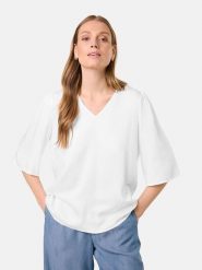 Gerry Weber Bluzka w kolorze białym rozmiar: 38. Białe bluzki Gerry Weber, s, bez wzorów, z wiskozy, klasyczne, bez kołnierzyka, bez ramiączek. Za 118.84 zł.
