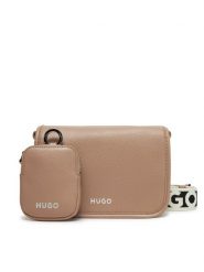 HUGO Torebka Bel Crossbody Flap 50541869 Beżowy. Brązowe listonoszki Hugo, bez wzorów, ze skóry, bez dodatków. Za 329.99 zł.
