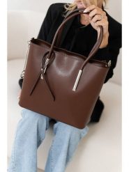 Lia Biassoni Skórzana torebka "Mallero" w kolorze ciemnobrązowym - 32 x 30 x 12 cm rozmiar: onesize. Brązowe torby na ramię Lia Biassoni, bez wzorów, z materiału, na ramię, bez dodatków. Za 339.99 zł.