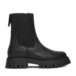 Sztyblety G-Star Raw. Czarne botki G-Star Raw, bez wzorów, bez obcasa, na płaskiej podeszwie, bez zapięcia. Za 399.99 zł.