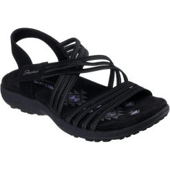 Sandały damskie Skechers Reggae Slim Sunnyside 2.0. Czarne sandały Skechers, bez wzorów, z materiału, bez obcasa, bez zapięcia. Za 390.00 zł.