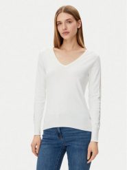Morgan Sweter 251-MIELO Biały Slim Fit. Białe swetry Morgan, xl, bez wzorów, z wiskozy, bez ramiączek. Za 119.99 zł.