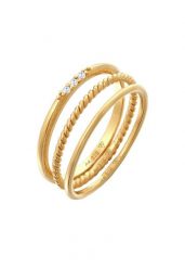Elli Damski do łączenia Basic zestaw 3 częściowy z kryształami cyrkonii w srebrze 925 Sterling Silver Pierścionki 1 ct. Szare pierścionki Elli, z cyrkonią, srebrne. Za 279.64 zł.