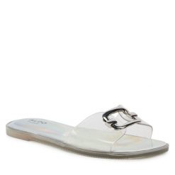 Klapki Aldo. Niebieskie klapki Aldo, bez wzorów, bez obcasa. Za 209.99 zł.