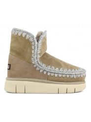 Mou Skórzane botki zimowe w kolorze beżowym rozmiar: 38. Brązowe botki Mou, na zimę, bez wzorów, ze skóry, bez obcasa, bez zapięcia. Za 652.99 zł.