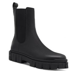 Botki Gino Rossi. Czarne botki Gino Rossi, bez wzorów, bez obcasa, na płaskiej podeszwie, bez zapięcia. Za 429.99 zł.