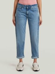 G-Star Dżinsy - Boyfriend fit - w kolorze niebieskim rozmiar: W27/L30. Niebieskie jeansy G-Star, l, z aplikacjami. Za 266.01 zł.