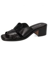 MELVIN & HAMILTON Skórzane klapki "Charlotta 2" w kolorze czarnym rozmiar: 38. Czarne klapki Melvin & Hamilton, bez wzorów, z otwartym noskiem, bez obcasa. Za 382.99 zł.