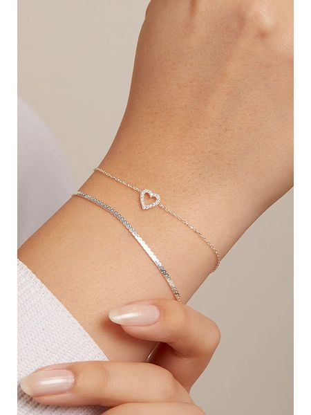 Heliophilia Srebrne bransoletki (2 szt.) rozmiar: onesize. Szare bransoletki Heliophilia, z cyrkonią, srebrne. Za 113.36 zł.