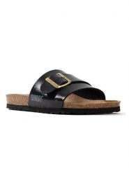 Sunbay Klapki "Ensena" w kolorze czarnym rozmiar: 40. Czarne klapki Sunbay, bez wzorów, z otwartym noskiem, bez obcasa. Za 125.85 zł.