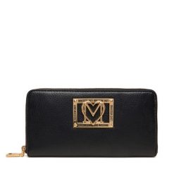 Duży Portfel Damski LOVE MOSCHINO. Czarne portfele Love Moschino, bez wzorów. Za 469.99 zł.
