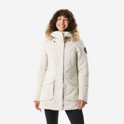 Parka turystyczna damska zimowa Quechua NH900 Warm -20°C wodoodporna. Brązowe parki QUECHUA, na zimę, m, z syntetyku, sportowe, bez kaptura. Za 499.99 zł.