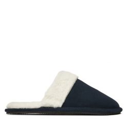 Kapcie Polo Ralph Lauren. Niebieskie obuwie domowe Polo Ralph Lauren, bez wzorów, bez zapięcia. Za 359.99 zł.