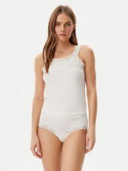 Guess Piżama O5RG04 KBBU1 Kremowy. Białe piżamy Guess, z aplikacjami, z bawełny, bez ramiączek. Za 149.99 zł.