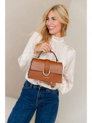 Lia Biassoni Skórzana torebka w kolorze jasnobrązowym - 25 x 16 x 8 cm rozmiar: onesize. Brązowe torby na ramię Lia Biassoni, bez wzorów, z materiału, przez ramię, bez dodatków. Za 282.99 zł.