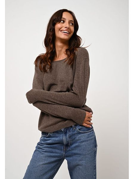 AUTHENTIC CASHMERE Kaszmirowy sweter "Lanfon" w kolorze brązowym rozmiar: M. Brązowe swetry AUTHENTIC CASHMERE, m, bez wzorów, z kaszmiru, bez ramiączek. Za 262.29 zł.