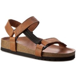 Sandały Scholl. Brązowe sandały Scholl, bez wzorów, bez obcasa, na płaskiej podeszwie, bez zapięcia. Za 249.99 zł.
