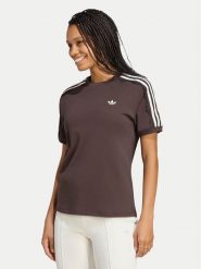 Adidas T-Shirt Lace 3 Stripes LG4261 Brązowy Regular Fit. Brązowe t-shirty Adidas, m, bez wzorów, z syntetyku, bez kołnierzyka, bez ramiączek. Za 179.99 zł.